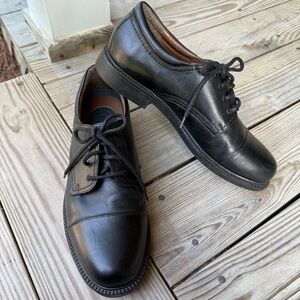 Dockers Leather Oxfords Black Lace Up Dress Shoes Rubber Outsole SZ 13 M Wedding